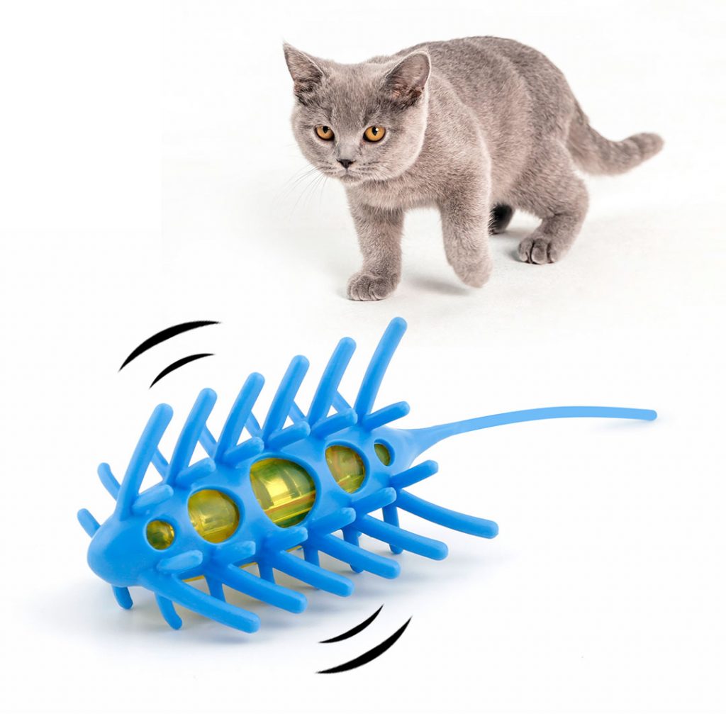 blue mouse cat toy